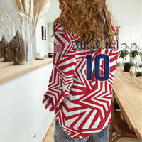Custom Soccer 2026 USA Women Casual Shirt Red Star Stylized
