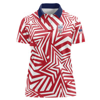 Custom Soccer 2026 USA Women Polo Shirt Red Star Stylized
