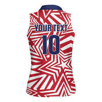 Custom Soccer 2026 USA Women Sleeveless Polo Shirt Red Star Stylized