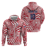Custom Soccer 2026 USA Zip Hoodie Red Star Stylized