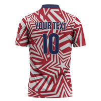 Custom Soccer 2026 USA Zipper Polo Shirt Red Star Stylized