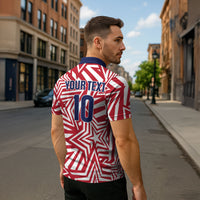 Custom Soccer 2026 USA Zipper Polo Shirt Red Star Stylized