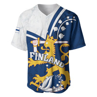 Personalised Finland Baseball Jersey Suomi Lion With Lily of the Valley - Wonder Print Shop