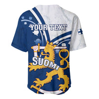 Personalised Finland Baseball Jersey Suomi Lion With Lily of the Valley - Wonder Print Shop