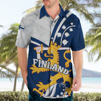Personalised Finland Hawaiian Shirt Suomi Lion With Lily of the Valley - Wonder Print Shop