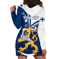 Personalised Finland Hoodie Dress Suomi Lion With Lily of the Valley - Wonder Print Shop
