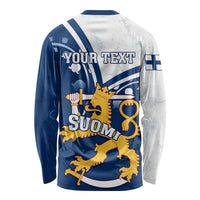 Personalised Finland Long Sleeve Shirt Suomi Lion With Lily of the Valley LT01