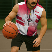 Custom Volleyball 2026 Poland 3rd Champions Sleeveless Zip Hoodie