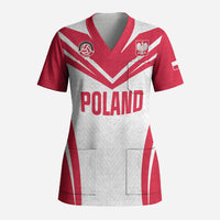 Custom Poland 2026 Volleyball Scrub Top Polish Eagle Champions