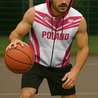Custom Poland 2026 Volleyball Sleeveless Zip Hoodie Polish Eagle Champions