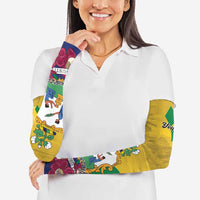 Personalized Saint Vincent and the Grenadines Arm Sleeves Cannonball Flower Tropical Style - Wonder Print Shop