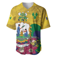 Personalized Saint Vincent and the Grenadines Baseball Jersey Cannonball Flower Tropical Style - Wonder Print Shop
