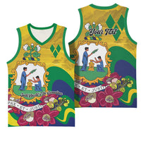 Personalized Saint Vincent and the Grenadines Basketball Jersey Cannonball Flower Tropical Style - Wonder Print Shop