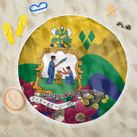 Saint Vincent and the Grenadines Beach Blanket Cannonball Flower Tropical Style - Wonder Print Shop