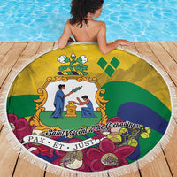 Saint Vincent and the Grenadines Beach Blanket Cannonball Flower Tropical Style - Wonder Print Shop
