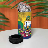 Personalized Saint Vincent and the Grenadines 4 in 1 Can Cooler Tumbler Cannonball Flower Tropical Style - Wonder Print Shop