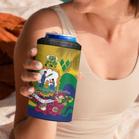 Personalized Saint Vincent and the Grenadines 4 in 1 Can Cooler Tumbler Cannonball Flower Tropical Style - Wonder Print Shop