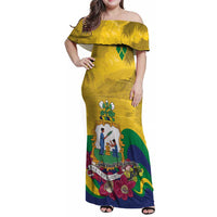 Personalized Saint Vincent and the Grenadines Family Matching Off Shoulder Maxi Dress and Hawaiian Shirt Cannonball Flower Tropical Style - Wonder Print Shop