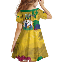 Personalized Saint Vincent and the Grenadines Family Matching Off Shoulder Short Dress and Hawaiian Shirt Cannonball Flower Tropical Style - Wonder Print Shop