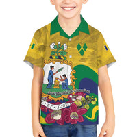 Personalized Saint Vincent and the Grenadines Family Matching Tank Maxi Dress and Hawaiian Shirt Cannonball Flower Tropical Style - Wonder Print Shop