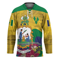Personalized Saint Vincent and the Grenadines Hockey Jersey Cannonball Flower Tropical Style - Wonder Print Shop