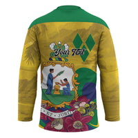 Personalized Saint Vincent and the Grenadines Hockey Jersey Cannonball Flower Tropical Style - Wonder Print Shop