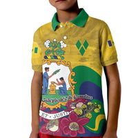 Personalized Saint Vincent and the Grenadines Kid Polo Shirt Cannonball Flower Tropical Style - Wonder Print Shop