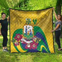 Saint Vincent and the Grenadines Quilt Cannonball Flower Tropical Style - Wonder Print Shop