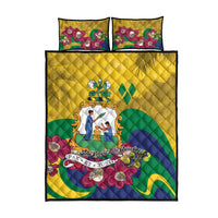 Saint Vincent and the Grenadines Quilt Bed Set Cannonball Flower Tropical Style - Wonder Print Shop