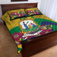 Saint Vincent and the Grenadines Quilt Bed Set Cannonball Flower Tropical Style - Wonder Print Shop