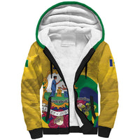 Personalized Saint Vincent and the Grenadines Sherpa Hoodie Cannonball Flower Tropical Style - Wonder Print Shop