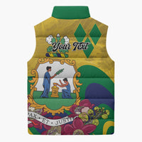 Personalized Saint Vincent and the Grenadines Sleeveless Puffer Jacket Cannonball Flower Tropical Style - Wonder Print Shop
