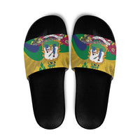 Saint Vincent and the Grenadines Slide Sandals Cannonball Flower Tropical Style - Wonder Print Shop