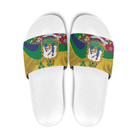 Saint Vincent and the Grenadines Slide Sandals Cannonball Flower Tropical Style - Wonder Print Shop
