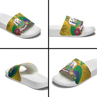 Saint Vincent and the Grenadines Slide Sandals Cannonball Flower Tropical Style - Wonder Print Shop