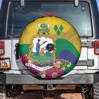 Saint Vincent and the Grenadines Spare Tire Cover Cannonball Flower Tropical Style - Wonder Print Shop