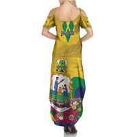 Personalized Saint Vincent and the Grenadines Summer Maxi Dress Cannonball Flower Tropical Style - Wonder Print Shop
