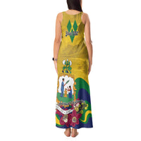 Personalized Saint Vincent and the Grenadines Tank Maxi Dress Cannonball Flower Tropical Style - Wonder Print Shop