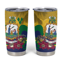 Personalized Saint Vincent and the Grenadines Tumbler Cup Cannonball Flower Tropical Style - Wonder Print Shop