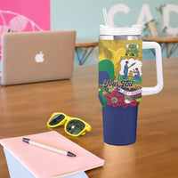 Personalized Saint Vincent and the Grenadines Tumbler With Handle Cannonball Flower Tropical Style - Wonder Print Shop