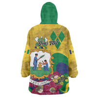 Personalized Saint Vincent and the Grenadines Wearable Blanket Hoodie Cannonball Flower Tropical Style - Wonder Print Shop