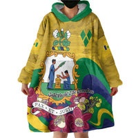 Personalized Saint Vincent and the Grenadines Wearable Blanket Hoodie Cannonball Flower Tropical Style - Wonder Print Shop