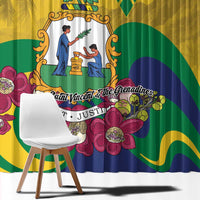 Saint Vincent and the Grenadines Window Curtain Cannonball Flower Tropical Style - Wonder Print Shop