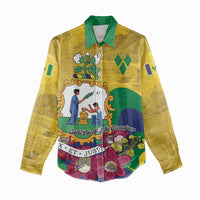 Personalized Saint Vincent and the Grenadines Women Casual Shirt Cannonball Flower Tropical Style - Wonder Print Shop