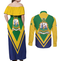 Saint Vincent and the Grenadines Independence Day Couples Matching Off Shoulder Maxi Dress and Long Sleeve Button Shirt Simple Style - Wonder Print Shop