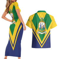 Saint Vincent and the Grenadines Independence Day Couples Matching Short Sleeve Bodycon Dress and Hawaiian Shirt Simple Style - Wonder Print Shop