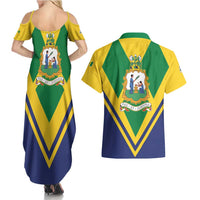 Saint Vincent and the Grenadines Independence Day Couples Matching Summer Maxi Dress and Hawaiian Shirt Simple Style - Wonder Print Shop