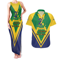 Saint Vincent and the Grenadines Independence Day Couples Matching Tank Maxi Dress and Hawaiian Shirt Simple Style - Wonder Print Shop
