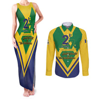 Saint Vincent and the Grenadines Independence Day Couples Matching Tank Maxi Dress and Long Sleeve Button Shirt Simple Style - Wonder Print Shop