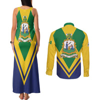 Saint Vincent and the Grenadines Independence Day Couples Matching Tank Maxi Dress and Long Sleeve Button Shirt Simple Style - Wonder Print Shop